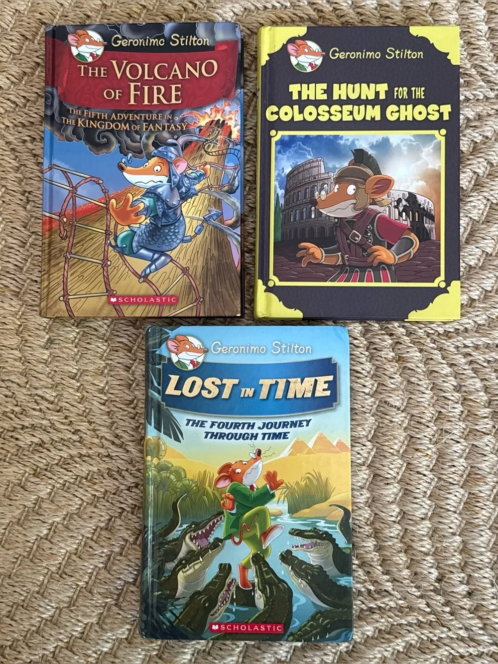 Geronimo Stilton Hardcover Book Set of 3 Scholastic Summer Reading Volcano Fire